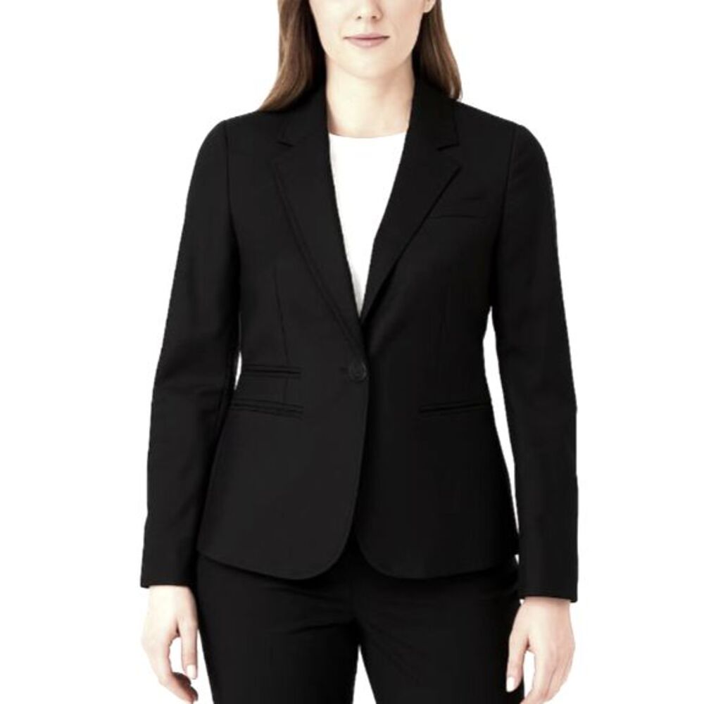 J. Crew Women's Black 100% Wool Career Classic Tailored Blazer Jacket Size 2